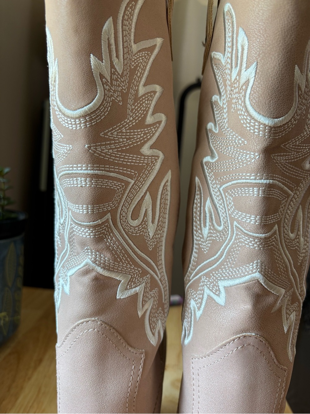 NWOT Altar'd State Pink Western Embroidered Mid-Calf Boots - Picture 6 of 8